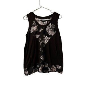 Prabal Gurung For Target Womens Black Floral Sleeveless Tank Top Size Small City
